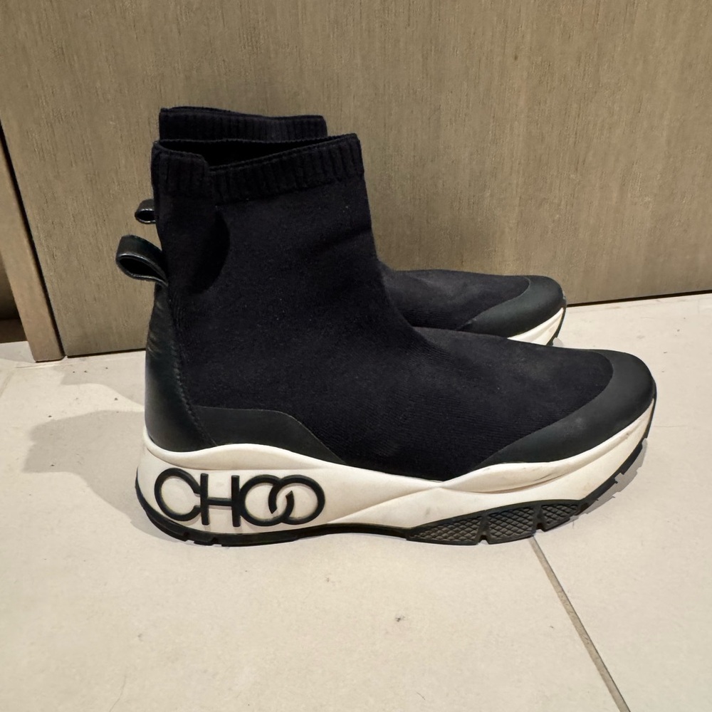 Jimmy Choo Black and White Sock Sneakers